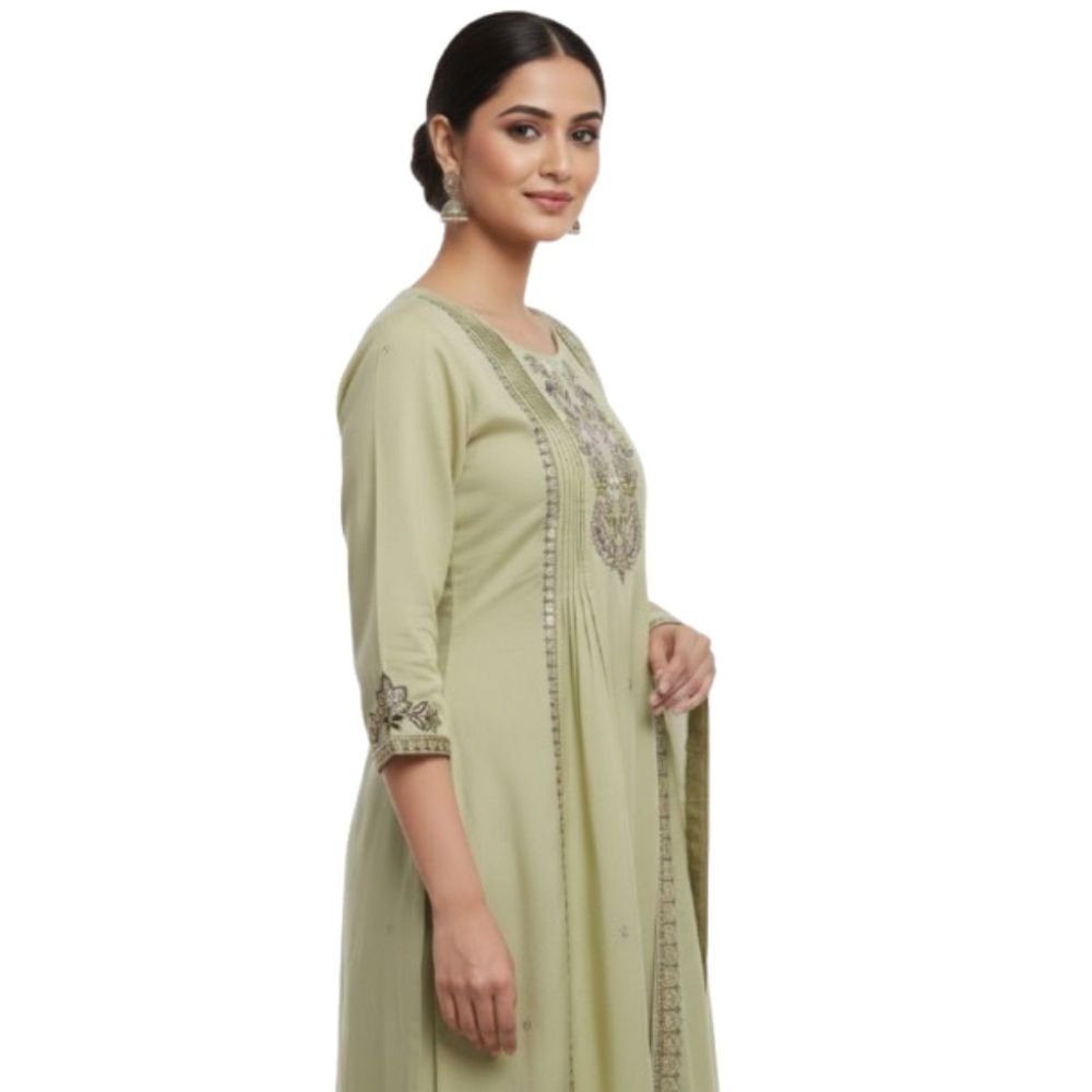 Kurti A line plazzo set with dupatta 3