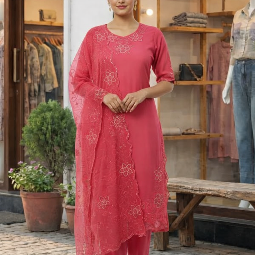 Petal Pink Elegance Kurta set