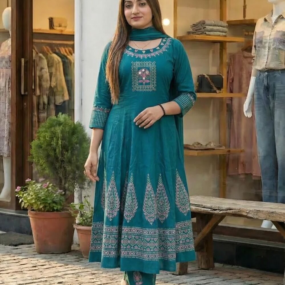 Women’s Cotton Anarkali Set